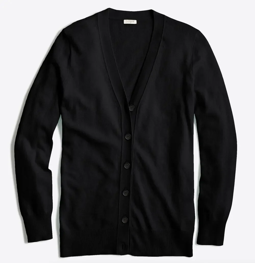 J. Crew Wool Blend V-neck Cardigan Sweater Black F4721 Size XS